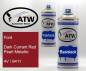 Preview: Ford, Dark Currant Red Pearl Metallic, 4V / 6411: 400ml Sprühdose + 400ml Klarlack - Set, von ATW Autoteile West.